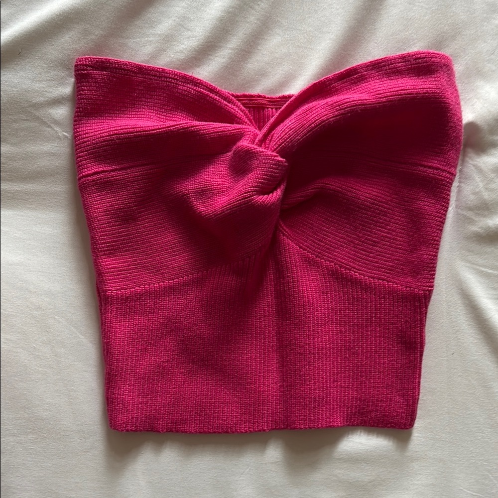 Hot Pink Knitted Tube Top